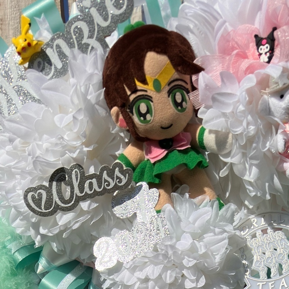 Cheer Homecoming Mum Pin or Neck Corsage Barbie Pink Bear &  Graduation Leis - Picture 17 of 17